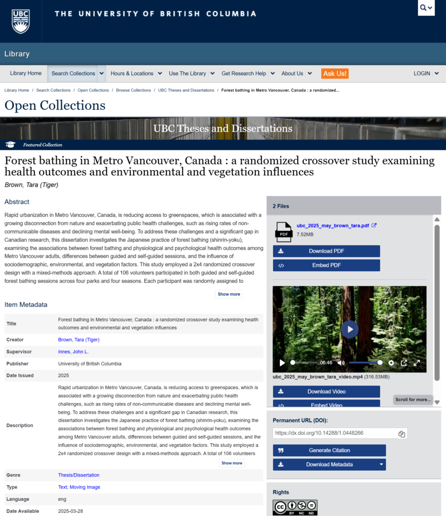 Forest Bathing in Metro Vancouver